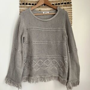 BB DAKOTA | Grey Fringe Knitted Sweater